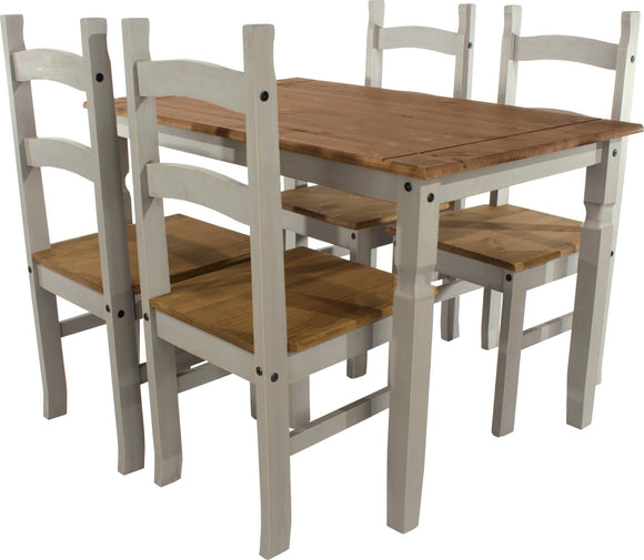 Corona Grey Dining Set - 1180cm Table & 4 Chairs