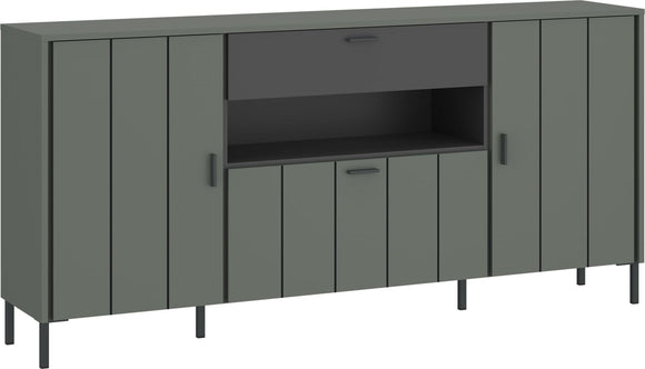 Ardel Sideboard 2 Door 1 Flap 1 Drawer in Green/Grey