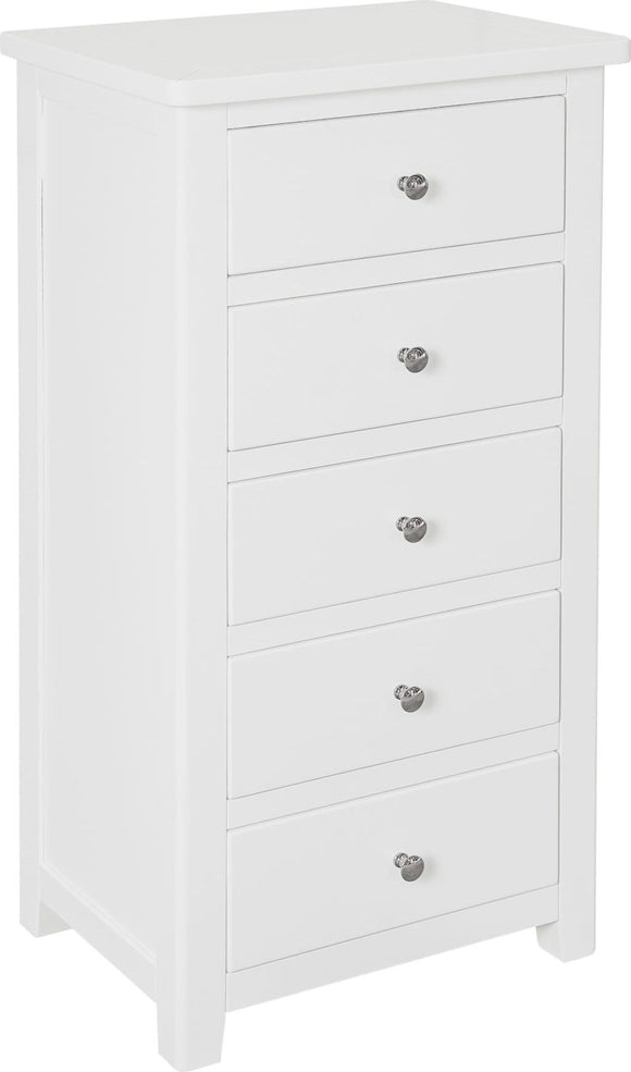 Henley 5 Drawer Narrow Chest-White