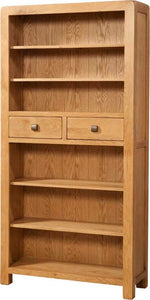 Avebury Oak Tall Bookcase With 2 Drawers