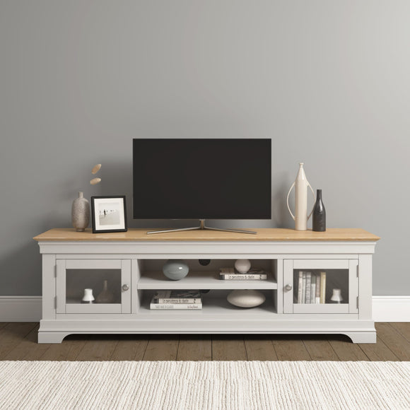 Chateau TV Stand - Ivory/Oak