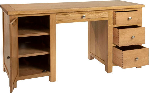 Devonshire Oak Lite Double Pedestal Desk
