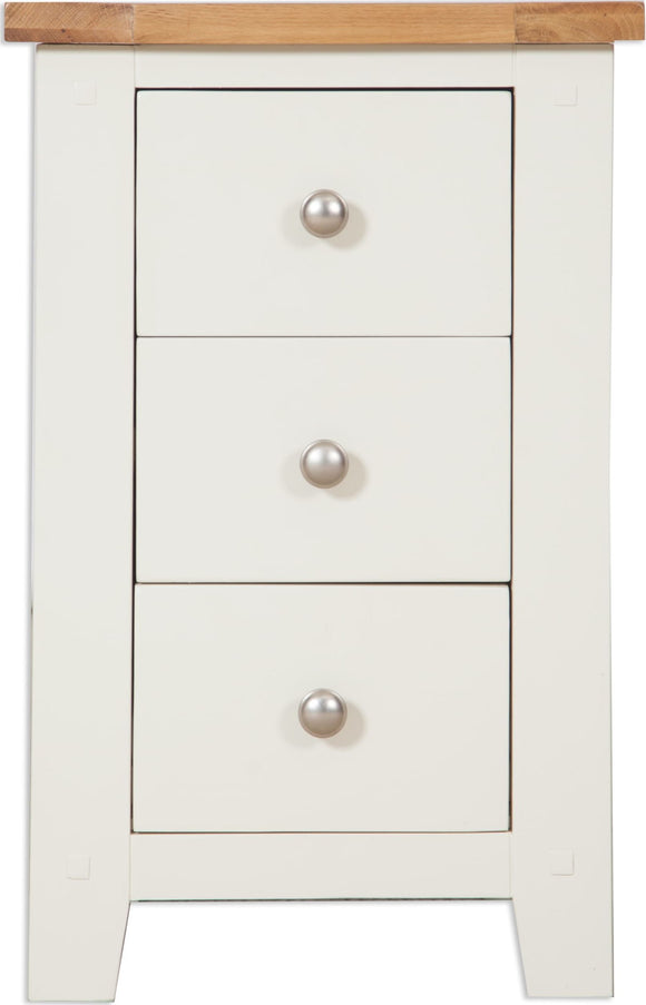 Canberra Ivory 3 Drawer Bedside Cabinet