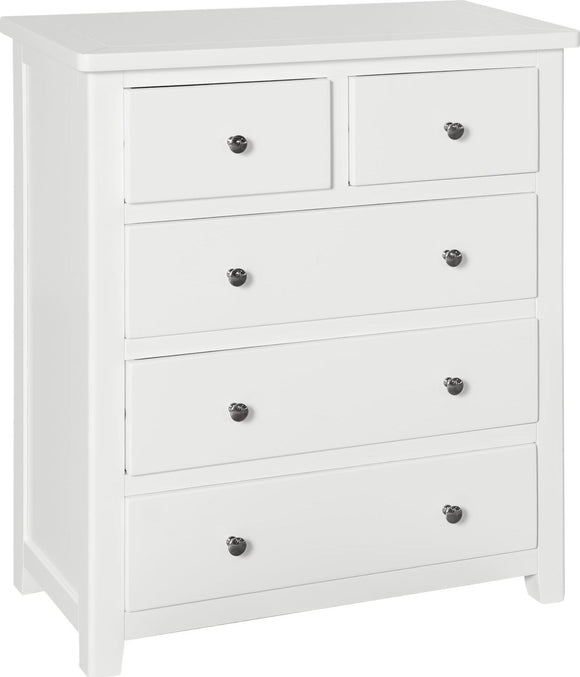 Henley 2 over 3 Chest-White