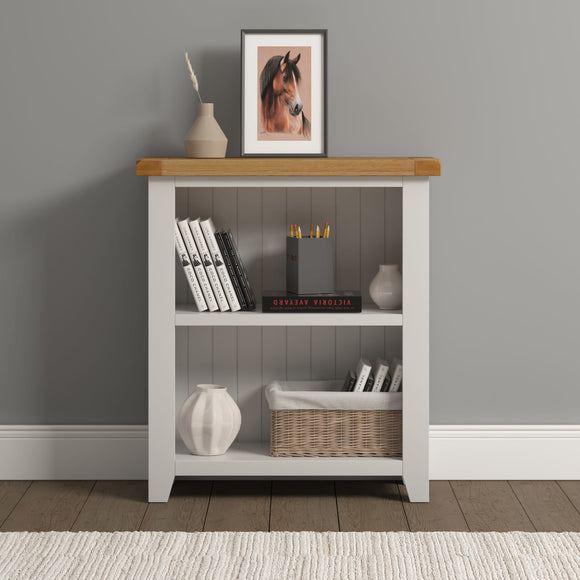 Windsford Low Bookcase - Ivory/Oak