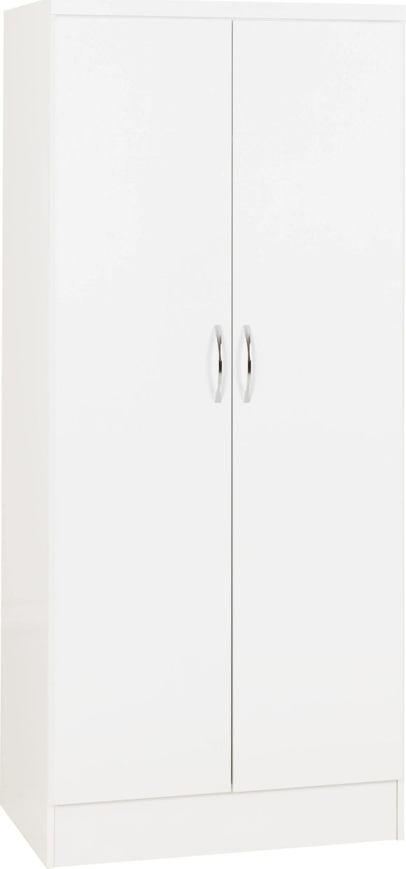 Utah 2 Door All Hanging Wardrobe - White Gloss