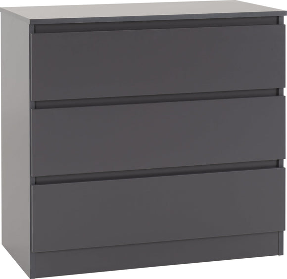 Malbury 3 Drawer Chest - Grey