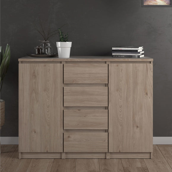 Naia Sideboard 4 Drawers 2 Doors in Jackson Hickory Oak