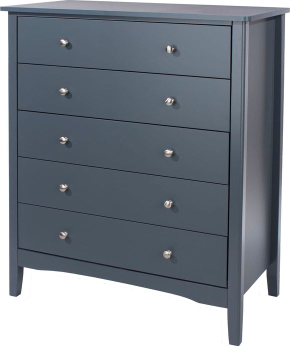 Como 5 drawer chest - Blue