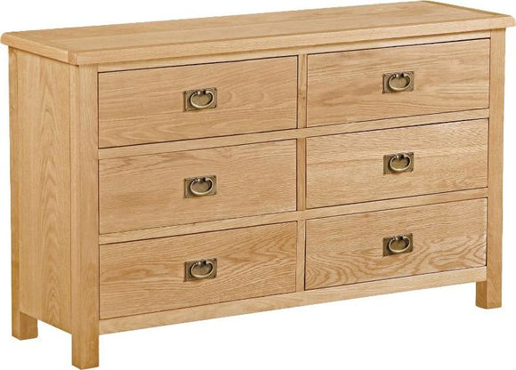 Manor Oak Lite 6 Drawer Chest