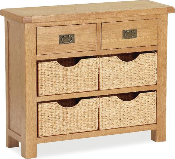 Manor Oak Small Sideboard With Baskets