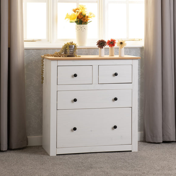 Santiago 2+2 Drawer Chest - White