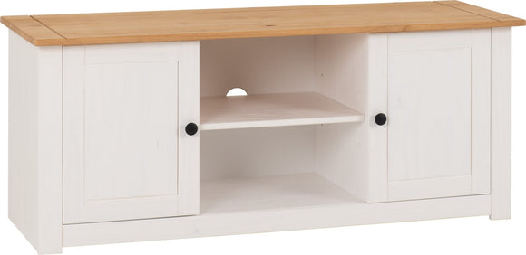 Santiago 2 Door 1 Shelf Flat Screen TV Unit - White