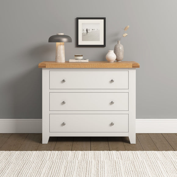 Windsford 3 Drawer Chest - Ivory/Oak