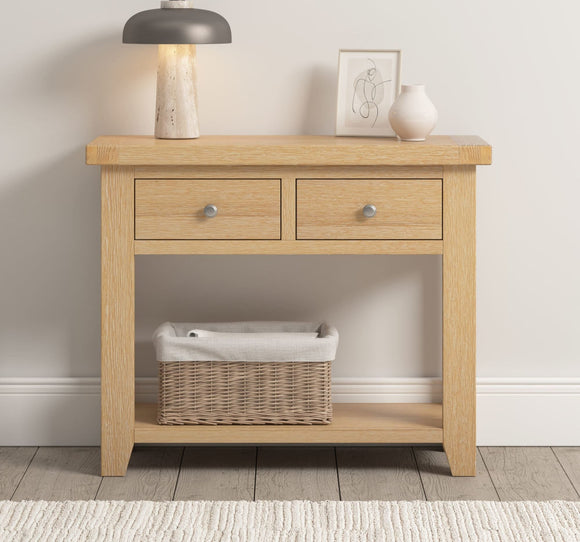 Windsford 2 Drawer Console Table - Natural Oak