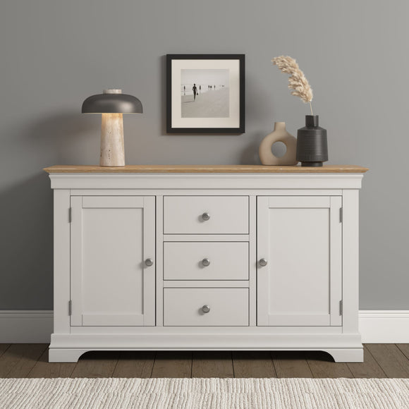 Chateau 2 Door 3 Drawer Sideboard - Ivory/Oak