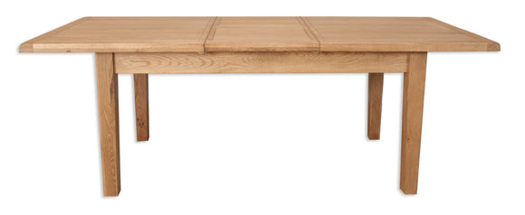 Canberra Oak Large Extending Table - Rustic Finish