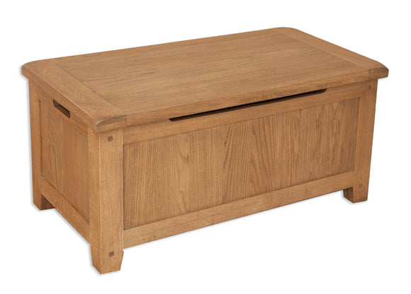 Canberra Oak Blanket Box - Rustic Finish