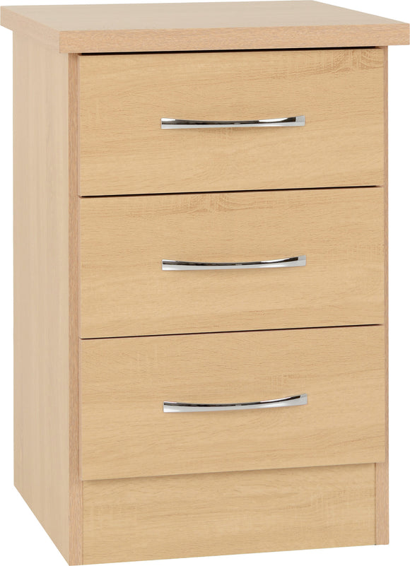 Utah 3 Drawer Bedside - Sonoma Oak