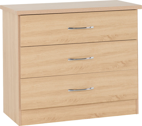 Utah 3 Drawer Chest - Sonoma Oak