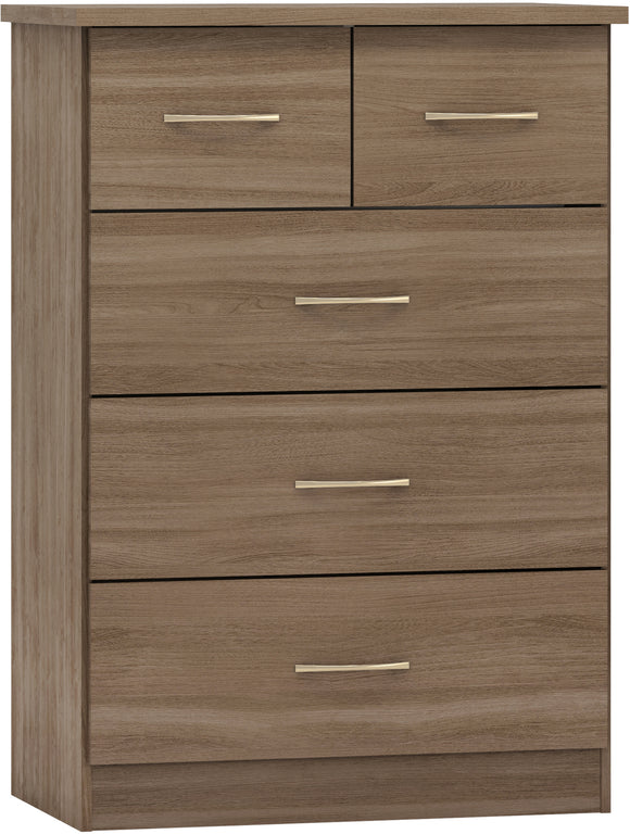 Utah 3 & 2 Drawer Chest - Rustic Oak