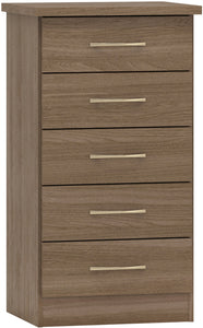 Utah 5 Drawer Narrow Chest - Rustic Oak
