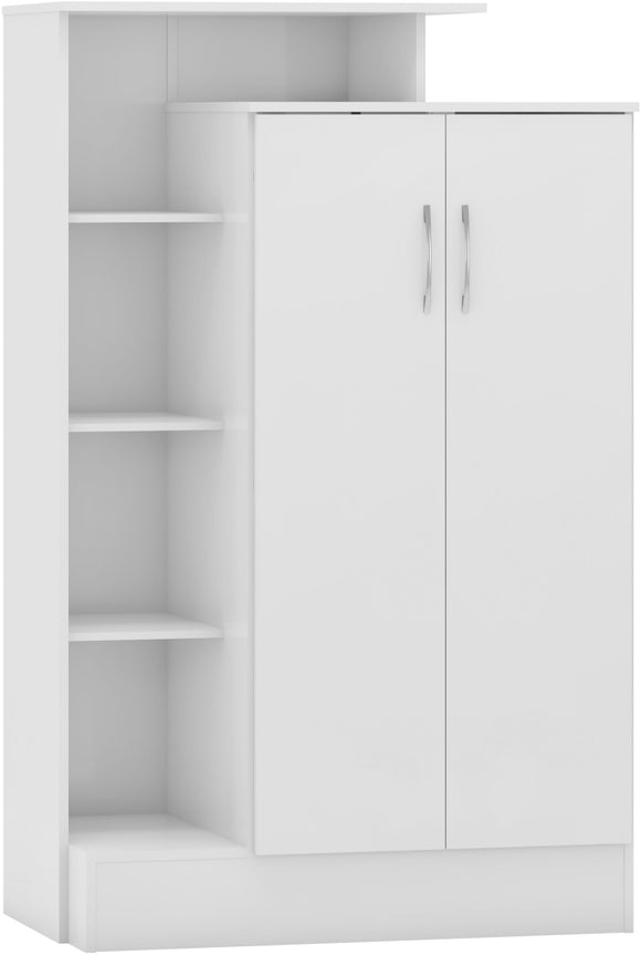 Utah Petite Open Shelf Wardrobe - White Gloss