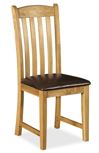 Manor Oak Dining Chair With Pu Seat
