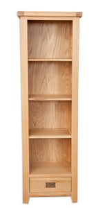 Canberra Oak Tall Narrow Bookcase - Natural Finish