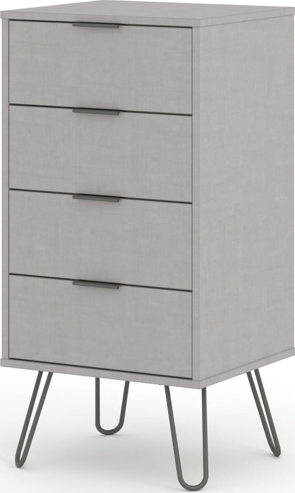 Augusta Grey 4 drawer narrow chest of drawers