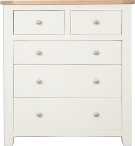 Canberra Painted 2 over 3 Chest of Drawers - Ivory