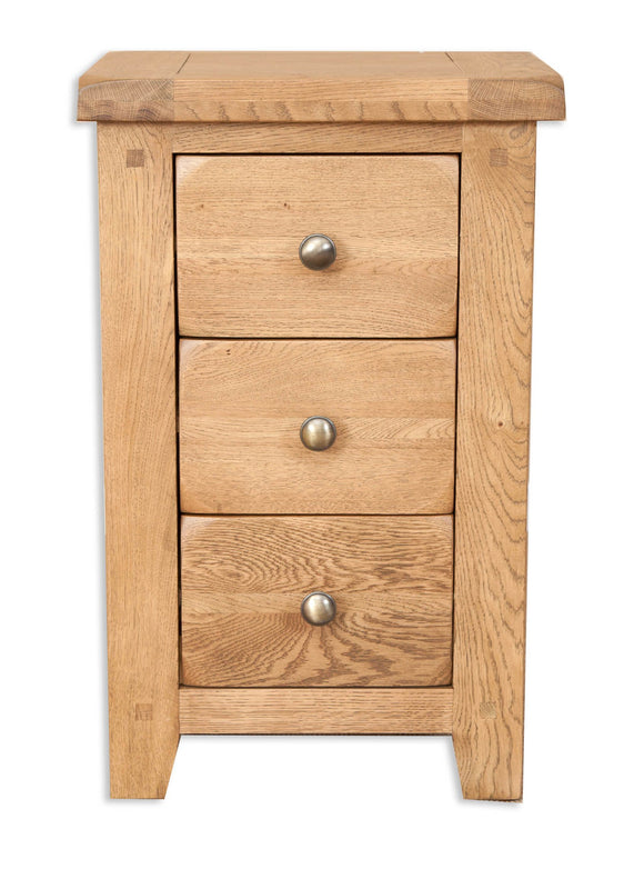 Canberra Oak Bedside Cabinet - Rustic Finish