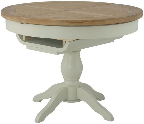 Oregon Oak Grand Round Butterfly Extending Dining Table - Stone