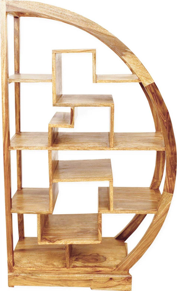 Cube Petite Curved Display Cabinet - Mango