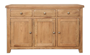 Canberra Oak Triple Sideboard - Rustic Finish