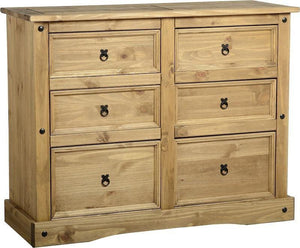 Corona Mexican Pine 6 Drawer Wide Chest