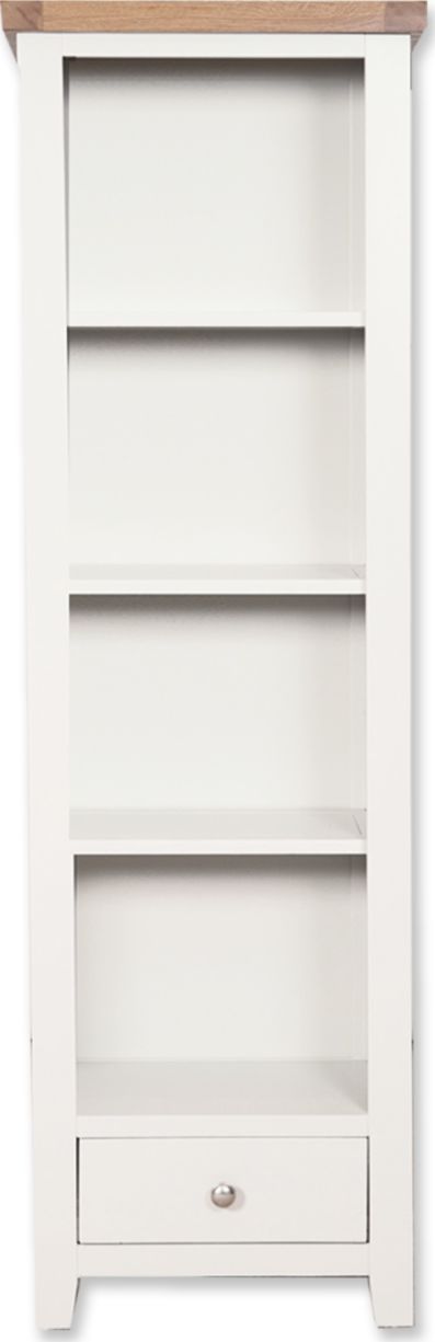 Canberra Painted Tall Narrow Bookcase - White