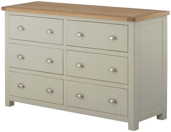 Oregon Oak 6 Drawer Chest - Stone