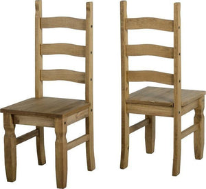 Corona Mexican Pine Dining Chair Pair