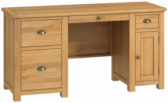 Oregon Oak Office Double Pedestal Desk - Oak