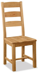 Manor Oak Slatted Chair With Wooden Seat