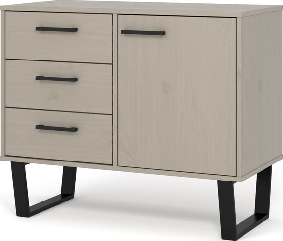 Texas small sideboard with 1 door, 3 drawers - Grey
