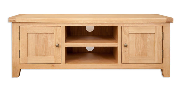 Canberra Oak Plasma TV Unit - Natural Finish
