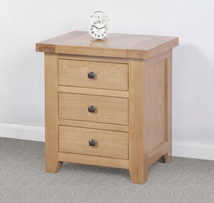 Devonshire Oak 3 Drawer Bedside Cabinet