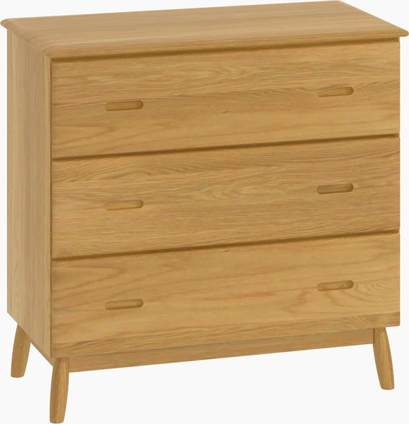 Malmo Oak 3 Drawer Chest of Drawers