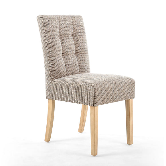 Accent Dining Chair - Stitched Waffle Chair - Oatmeal Tweed