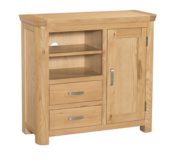 Crescent Oak Small Media Unit - Oak