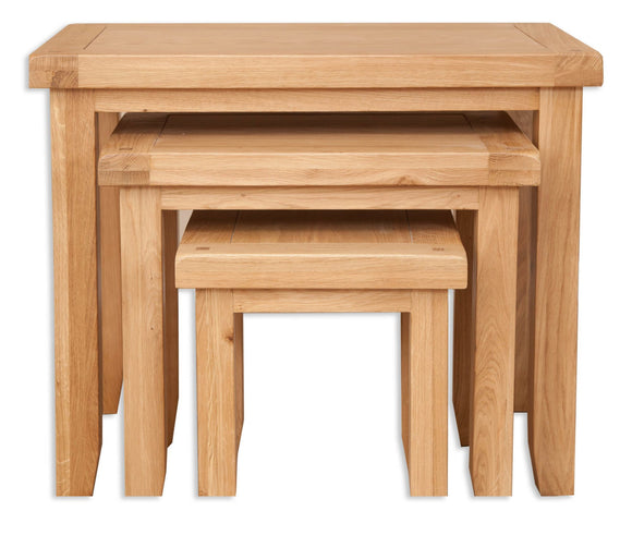 Canberra Oak Nest of Tables - Natural Finish