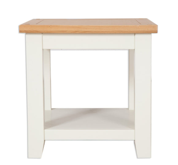 Canberra Painted Lamp Table - Ivory