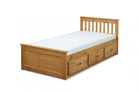 Valencia Bedroom Mission Storage Bed - Waxed Pine
